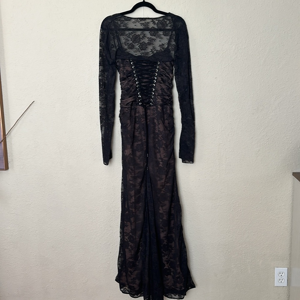 HOUSE OF CB 'Artemis' Black Lace Maxi Dress NWOT size M - Picture 8 of 9